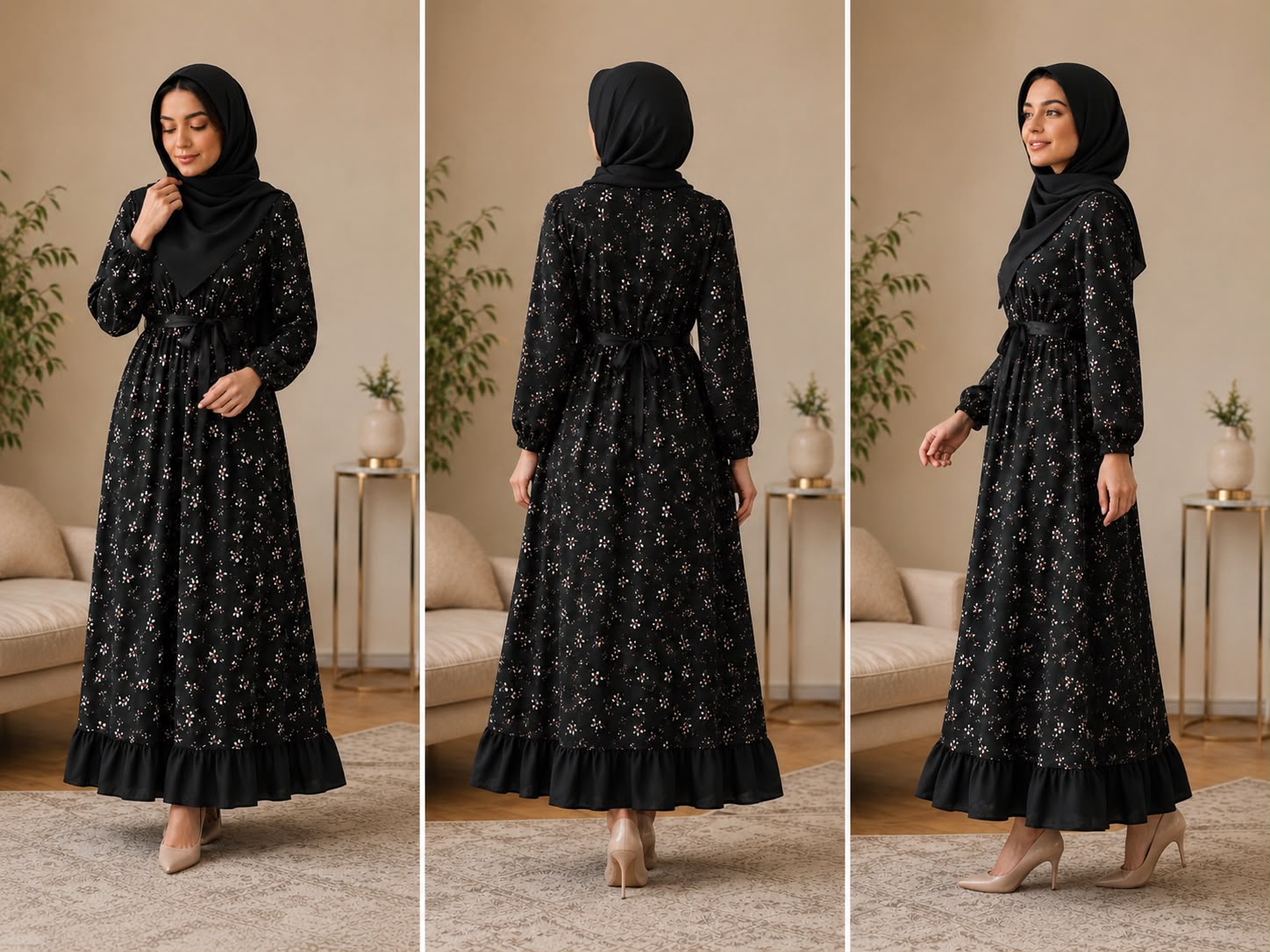 پیراهن محفلی رسمی گلدار